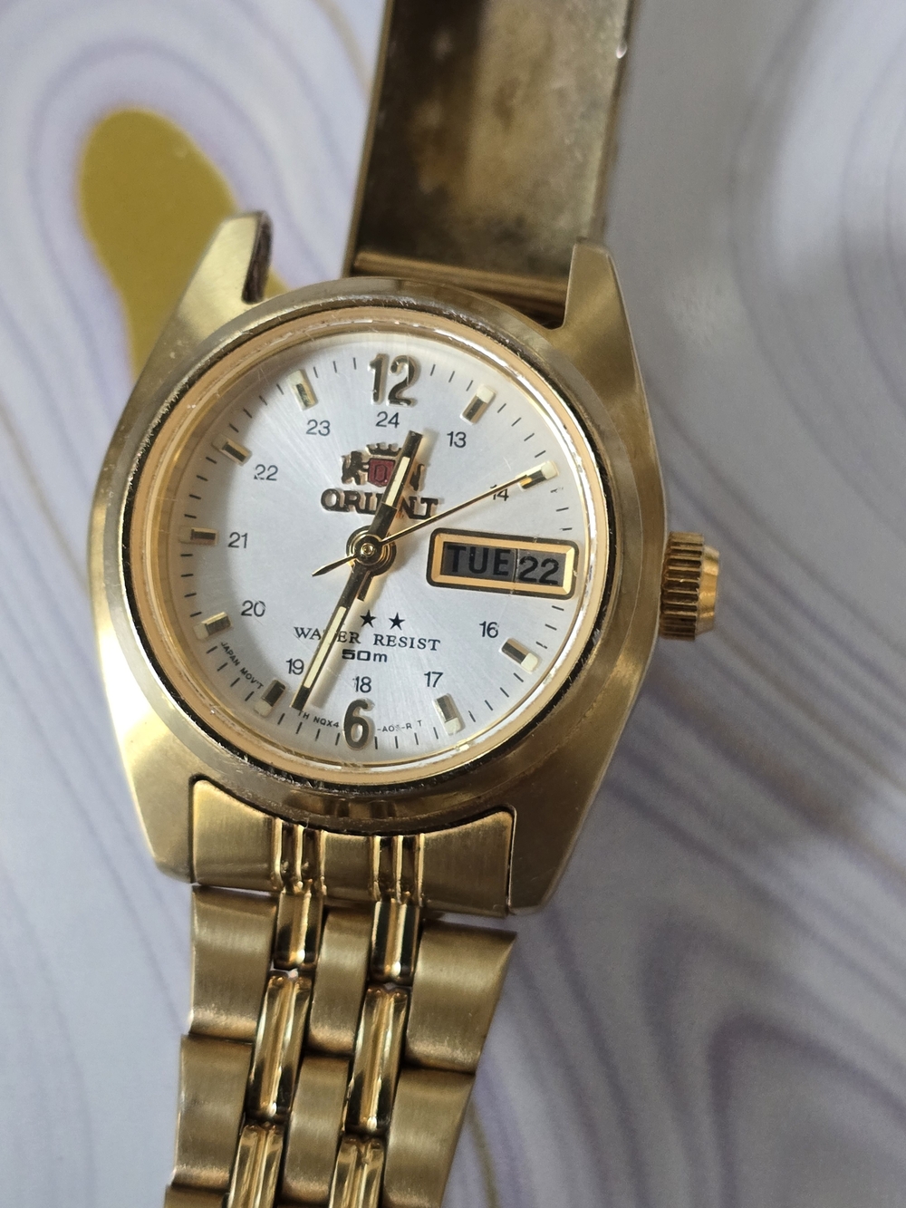 Orient "3 Star" (Tristar) automatic ladies' watch Gold Tone Not Working